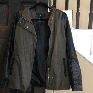 H&M size 6 leather/cargo jacket